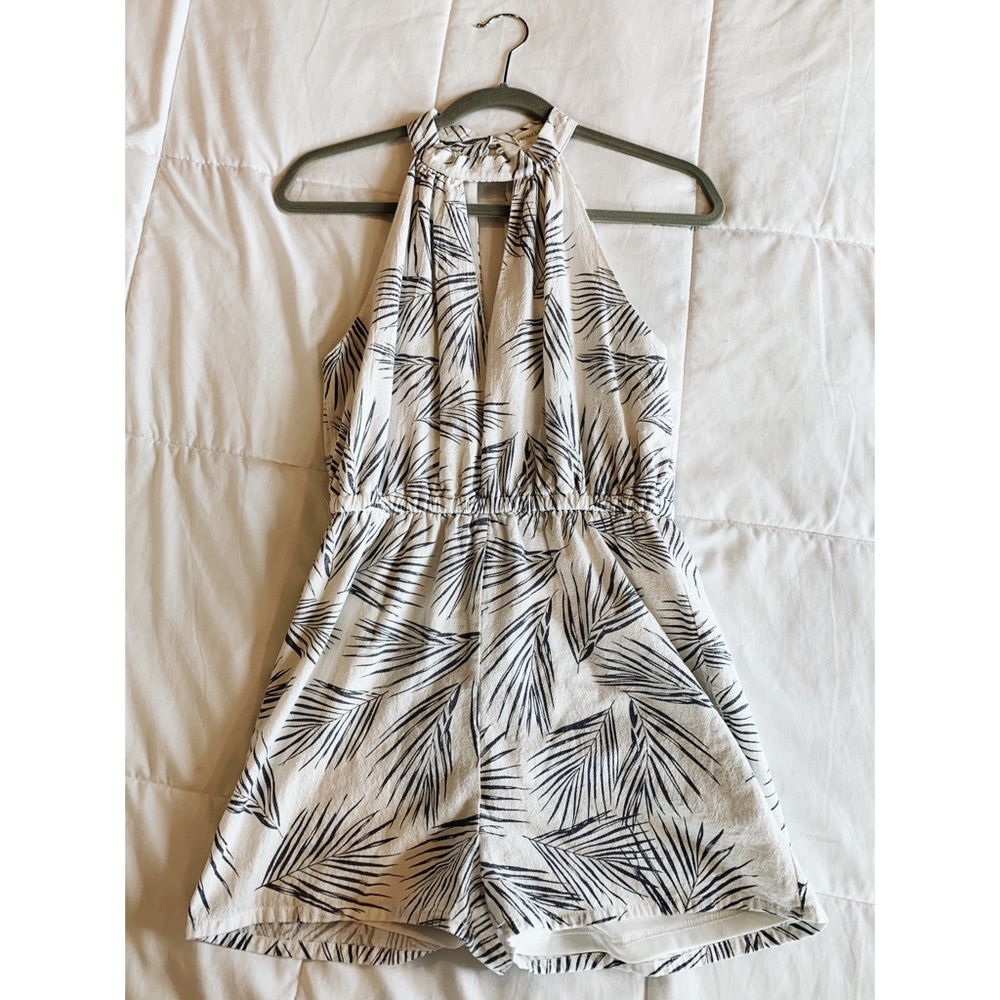 Palm print romper
